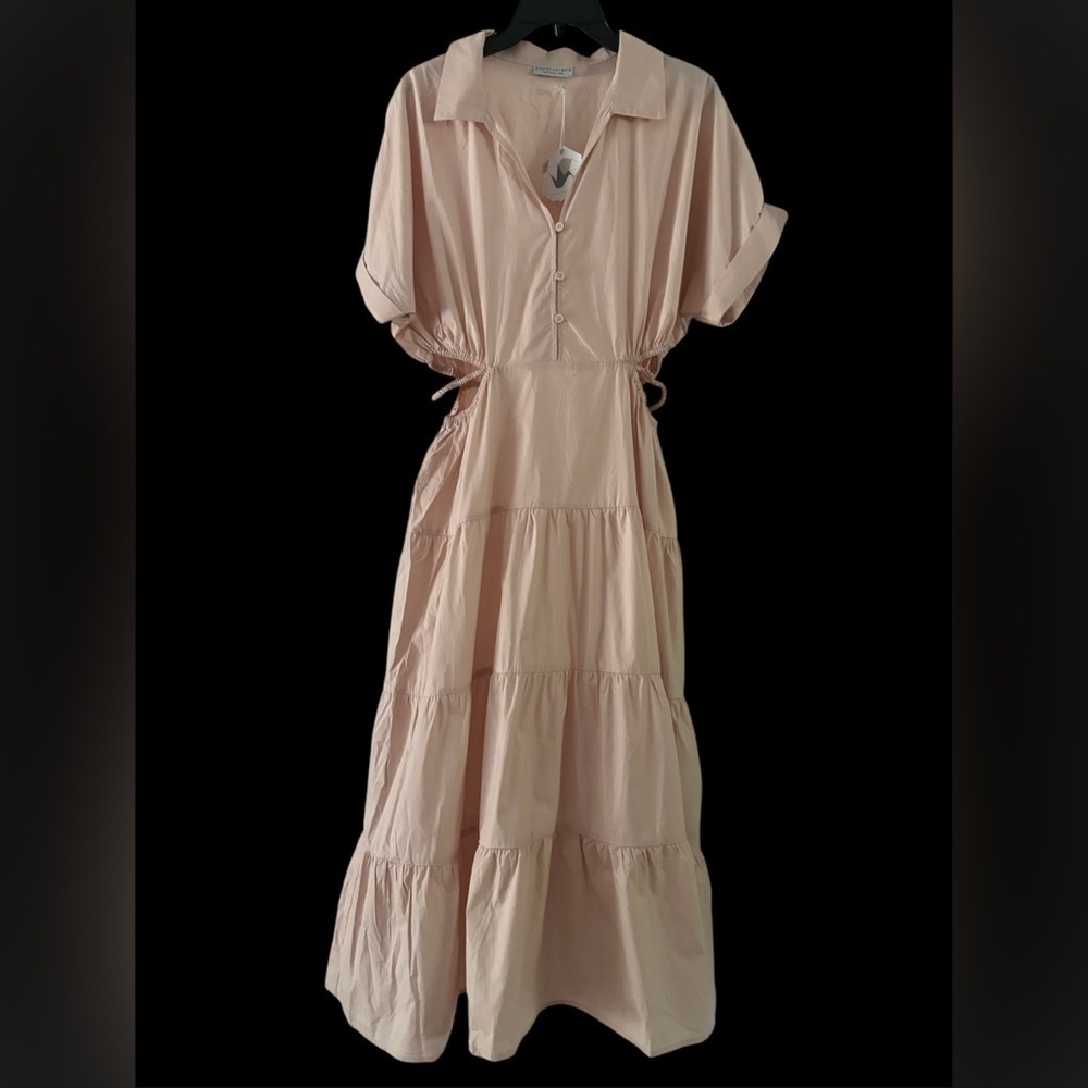 Paper Crane Collared Cut Out 
Midi/Maxi Dress NWT